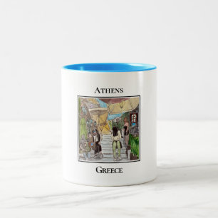 Tasse 2 Couleurs Restaurants sur les collines, Plaka, Athènes Grèce