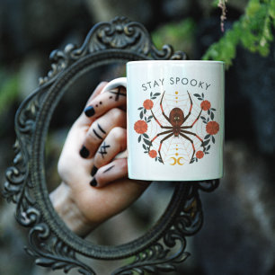 Tasse 2 Couleurs Restez Éffrayant Halloween Spider