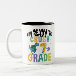 Tasse 2 Couleurs Retour à l'école Je suis prêt à écraser Dino de 7e