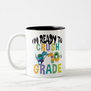 Tasse 2 Couleurs Retour à l'école Je suis prêt à écraser le dinosau