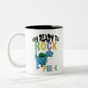 Tasse 2 Couleurs Retour à l'école Je suis prêt à rocher le dinosaur