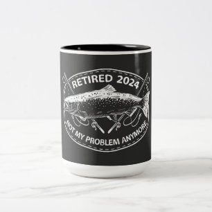 Tasse 2 Couleurs Retraité 2024 Pas mon problème Plus drôle Pêche