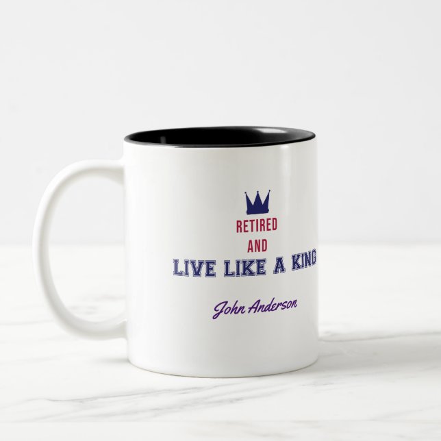 Tasse 2 Couleurs Retraité et vivre comme un roi (Gauche)
