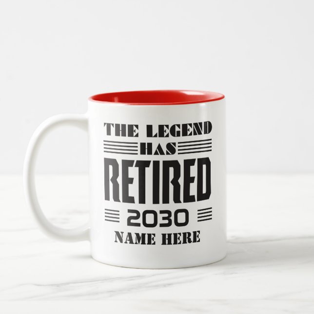 Tasse 2 Couleurs Retraite La Légende A Retraité Personnalisé (Gauche)
