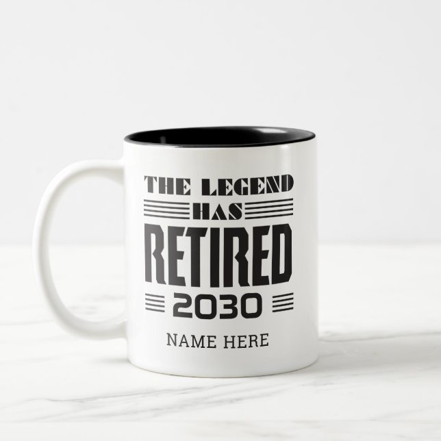 Tasse 2 Couleurs Retraite La Légende A Retraité Personnalisé (Gauche)