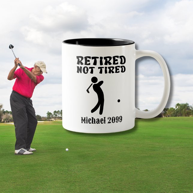 Tasse 2 Couleurs Retraite pas Lecteur de golf fatigué (Créateur téléchargé)