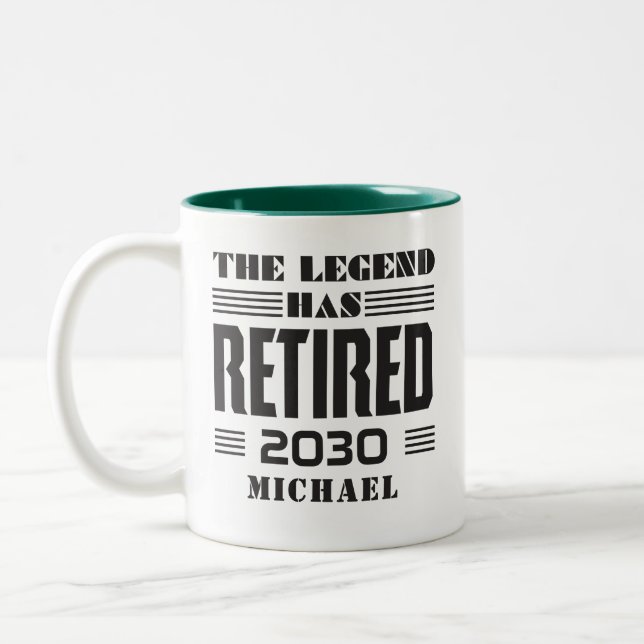 Tasse 2 Couleurs Retraite personnalisée Chef de police retraité (Gauche)