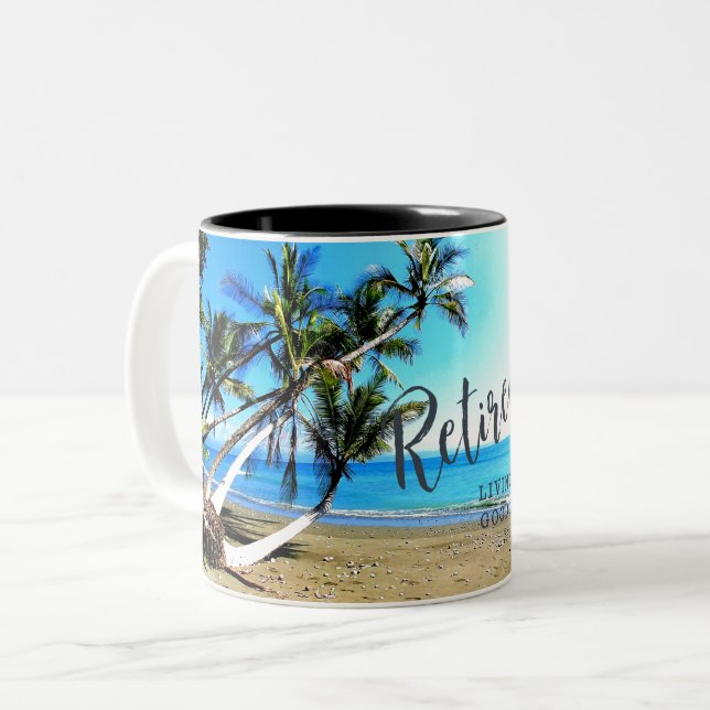 Tasse 2 Couleurs Retraité...Vivre la Bonne Vie ! (Devant gauche)