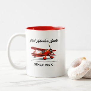 Tasse 2 Couleurs Retraite Voyage à thème Partie rouge Vintage