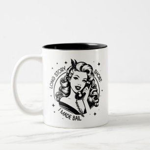 Tasse 2 Couleurs Retro 1950 Glam Girl Drôle Citation sarcastique