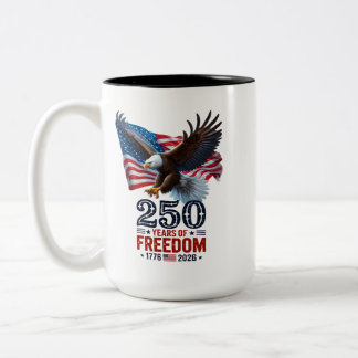 Tasse 2 Couleurs Rétro 250 Ans de Liberté USA Patriotique 4 Juillet