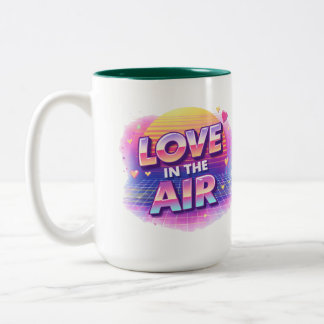 Tasse 2 Couleurs  Retro 80's Love In The Air Valentine Lover Candle