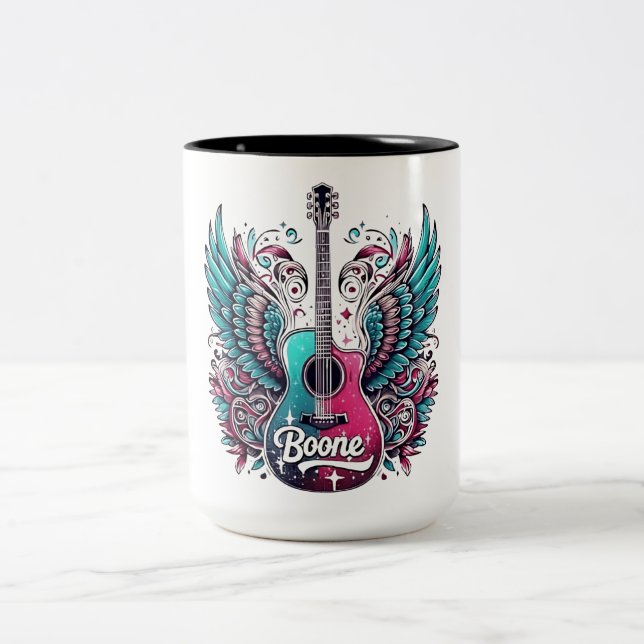 Tasse 2 Couleurs Retro Boone Personnalisé Prénom Boone Hommes Femme (Centre)