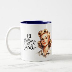 Tasse 2 Couleurs Rétro Chic : Femme des années 50 sarcastique vinta