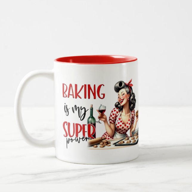 Tasse 2 Couleurs Retro Glam Housewoman Funny Sarcastic Citation de  (Gauche)