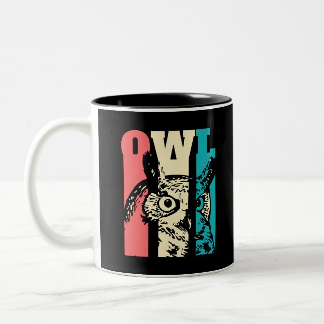 Tasse 2 Couleurs Retro Owl (Gauche)