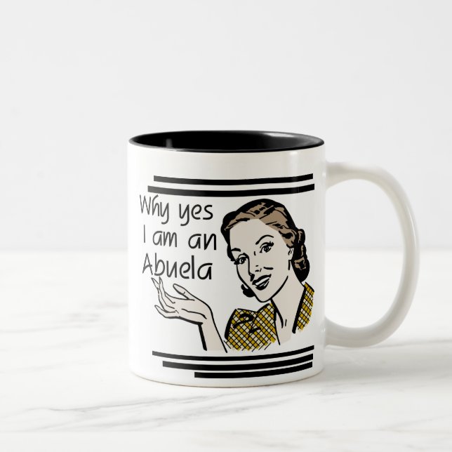 Tasse 2 Couleurs Rétro T-shirts et cadeaux d'Abuela (Droit)