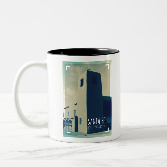 Tasse 2 Couleurs Rétro voyage de Santa Fe Nouveau Mexique (Gauche)