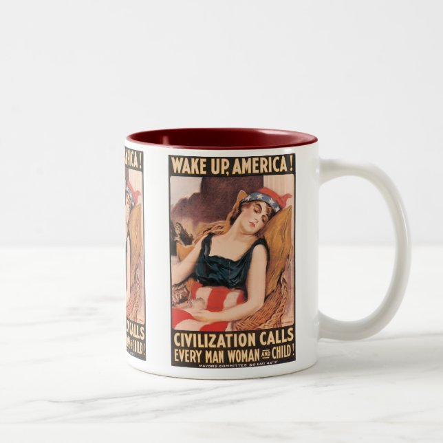 Tasse 2 Couleurs Réveillez l'Amérique (Droit)