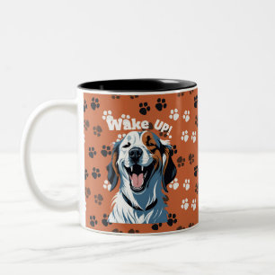 Tasse 2 Couleurs Réveillez-vous ! ! ! Golden retriever Pop Art par 