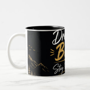Tasse 2 Couleurs Rêvez Grand Restez Humble Motivation Noir & Or Co