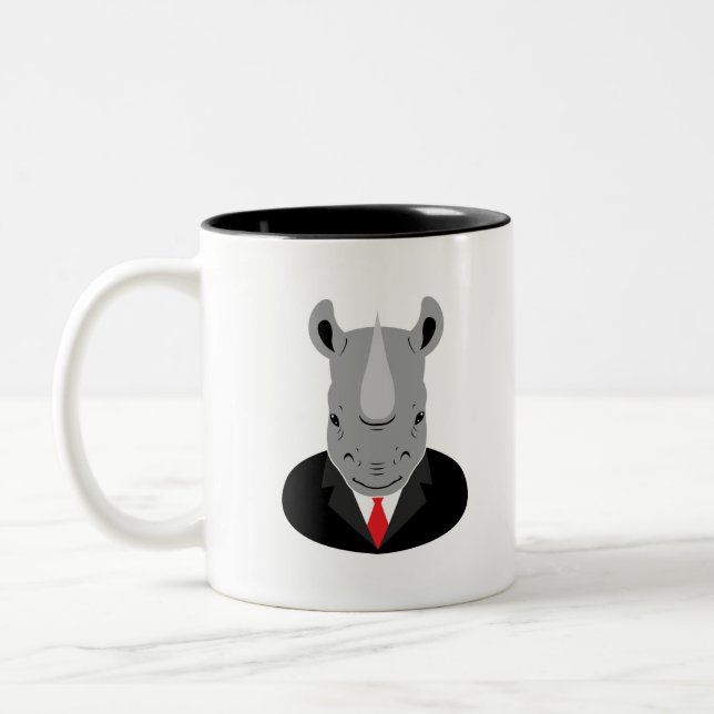 Tasse 2 Couleurs Rhinoceros tuxedo (Gauche)