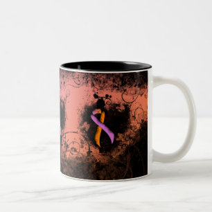 Tasse 2 Couleurs Ribbon de sensibilisation à l'orchidée et à l'oran