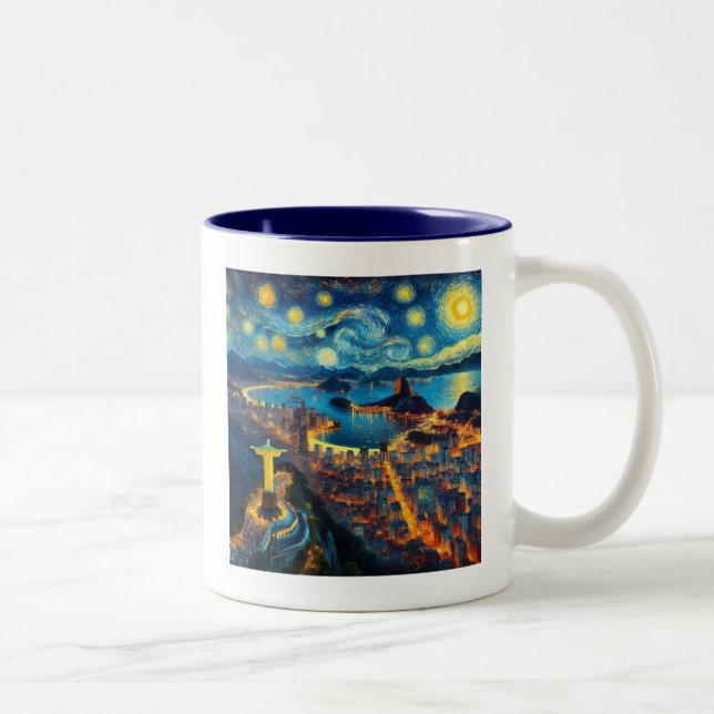 Tasse 2 Couleurs Rio De Janeiro Brésil étoile (Droit)