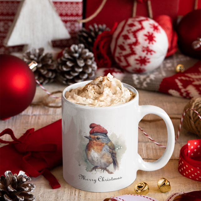 Tasse 2 Couleurs Robin Winter Delight, sur mesure (Créateur téléchargé)