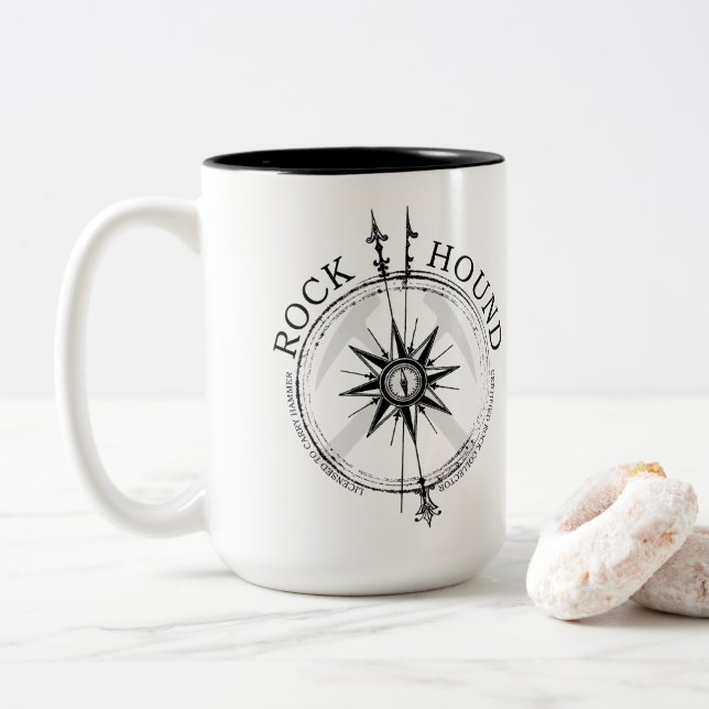 Tasse 2 Couleurs Rock Hound : Collecteur Rock Certifié (Avec donut)