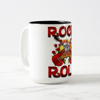 Tasse 2 Couleurs Rock Roll For Ever Skuls