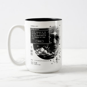 Tasse 2 Couleurs Romains 12:2 Renouveler Votre Système de Message M