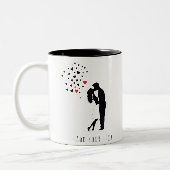 Tasse 2 Couleurs Romantique Saint-Valentin Mug-Saint-Valentin cadea (Gauche)