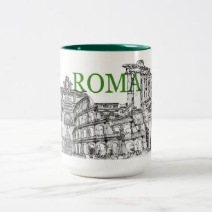 Tasse 2 Couleurs rome voyage souvenir café muette