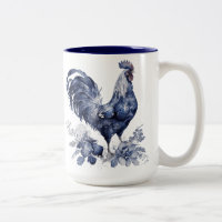 "Rooster" Blue Willow Style Personnalisé
