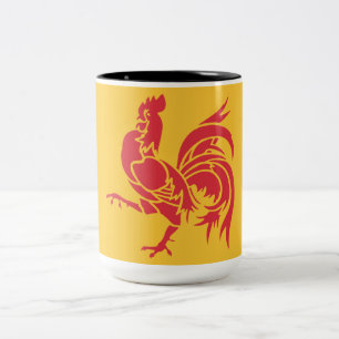 Tasse 2 Couleurs Rooster rouge (Drapeau de Wallonie)
