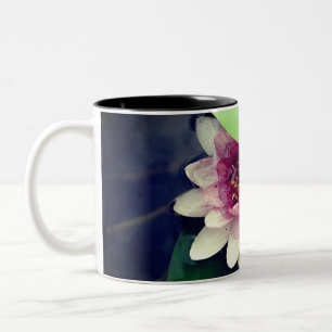 Tasse 2 Couleurs Rose, Blanc, Lilly d'eau, Musique photo de lotus