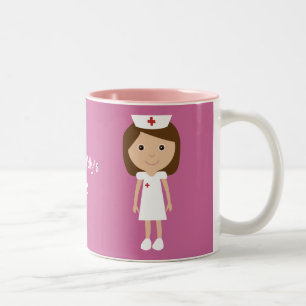 Tasse 2 Couleurs Rose personnalisé par infirmière mignonne de ban