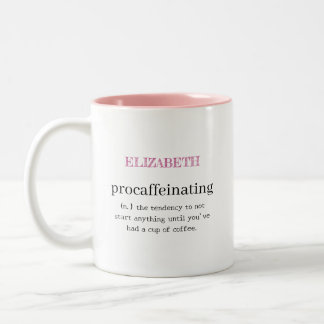 Tasse 2 Couleurs Rose procaffeinant personnalisé