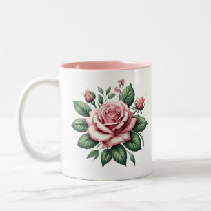 Tasse 2 Couleurs Rose rose avec boue à Accent Rose