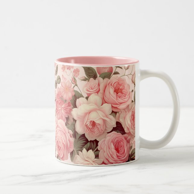 Tasse 2 Couleurs Roses roses roses roses Chic (Droit)