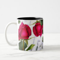 Roses rouges et blanches Shabby Chic Rustique Glam