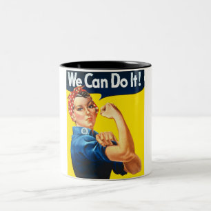 Tasse 2 Couleurs Rosie le Riveter (Poster Iconique) (Nous pouvons l