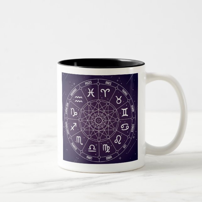 Tasse 2 Couleurs Roue d'astrologie Signes étoiles (Droit)