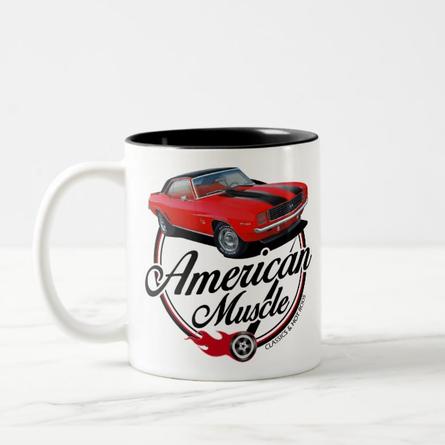 Tasse 2 Couleurs Rouge américain Camaro de muscle (Gauche)