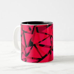 Tasse 2 Couleurs rouge écarlate motif, géométrique, abstrait th