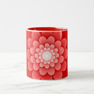 Tasse 2 Couleurs Rouge Floral Mandala-58566