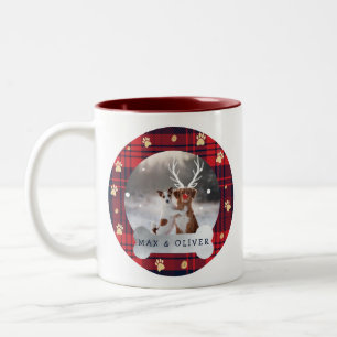 Tasse 2 Couleurs Rouge & Marine Blue Plaid & Gold Empreinte de patt