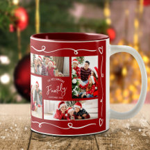 Rouge Noël 4 Photo Famille Gribouillages Dessinés 