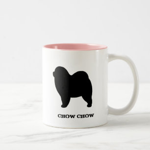 Tasse 2 Couleurs Rough Chow Chow Chien race Silhouette personnalis